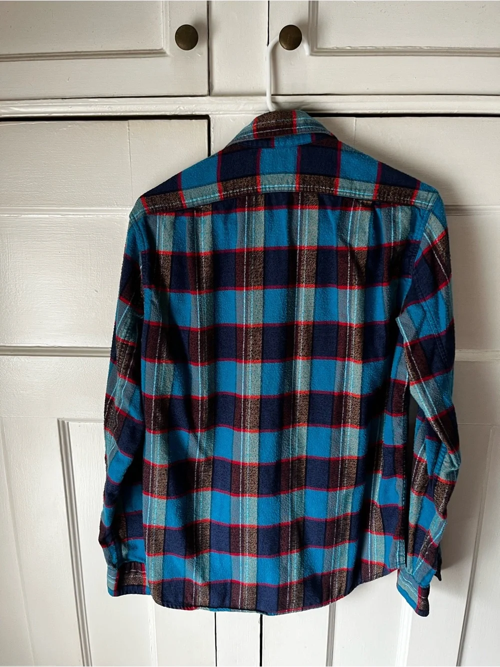 J. Crew - Slim Fit Red & Blue Plaid Flannel Shirt - Men’s Size S